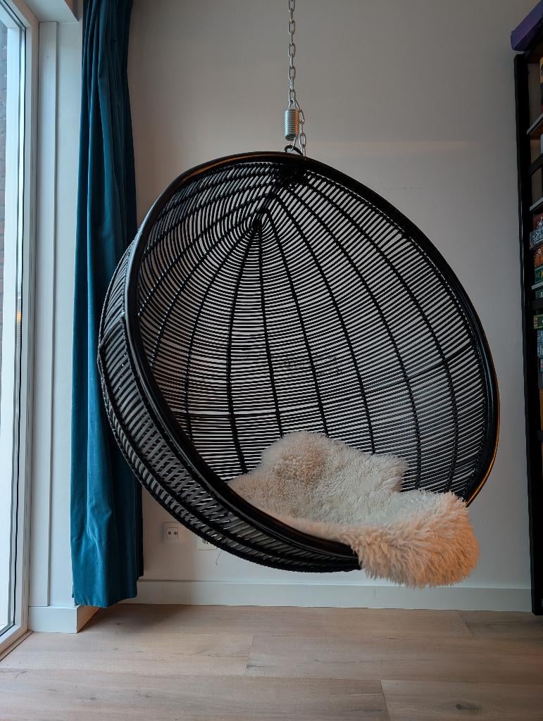 Hkliving Hangstoel Rotan 108 cm - Zwart, Huis en Inrichting, Ophalen, Bohemian, Scandinavisch, Basic, Industrieel, Landelijk, Zwart