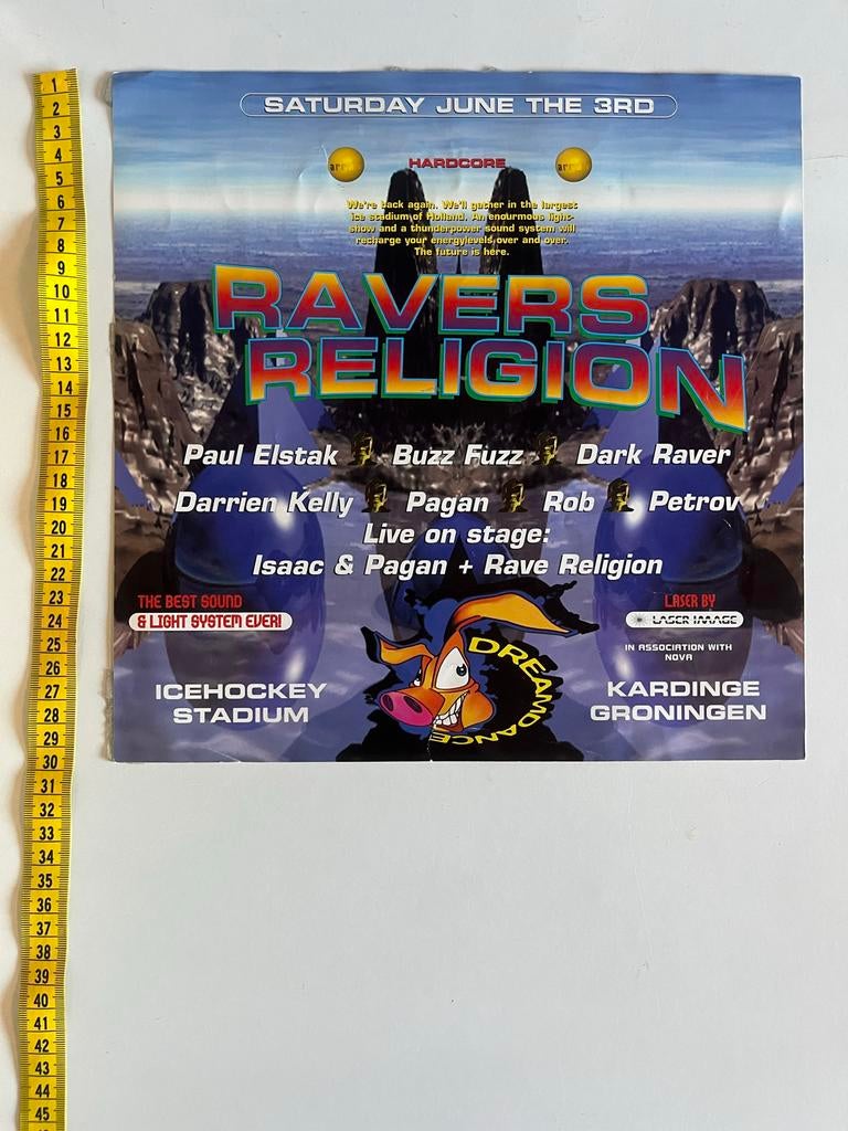 Rave Religion Flyer - Groot, Verzamelen, Ophalen of Verzenden, Foto of Kaart