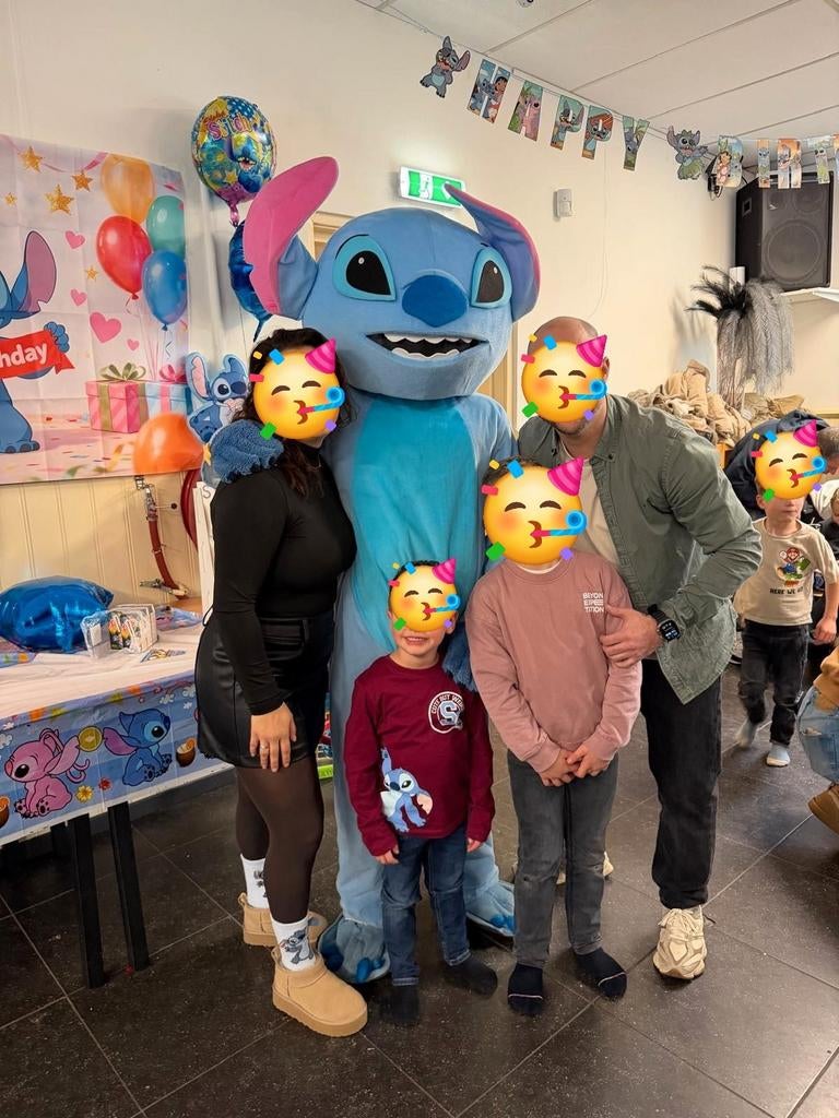 Stitch mascotte te huur, Hobby en Vrije tijd, Feestartikelen | Verhuur, Ophalen of Verzenden, Zo goed als nieuw, Overige