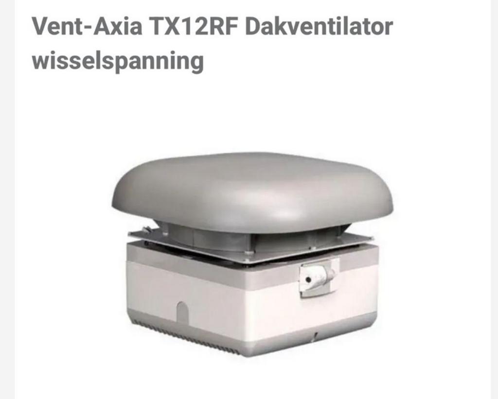 Vent-Axia Dakventilator TX12RF Wisselspanning, Ophalen of Verzenden, Nieuw