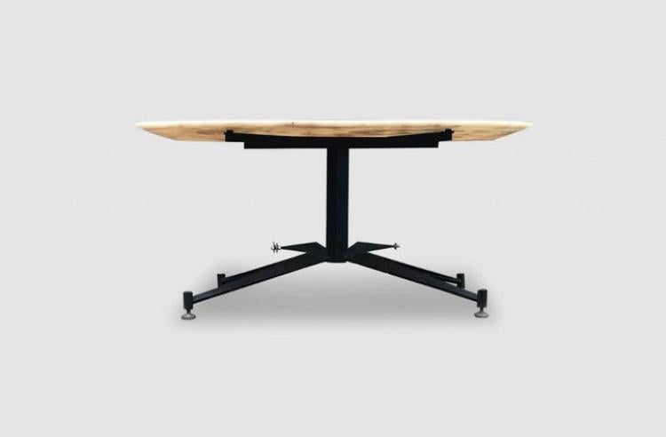 Marmer en staal salontafel design CARLO RATTI Italiaans jr60, Huis en Inrichting, Tafels | Salontafels, Minder dan 50 cm, 50 tot 100 cm