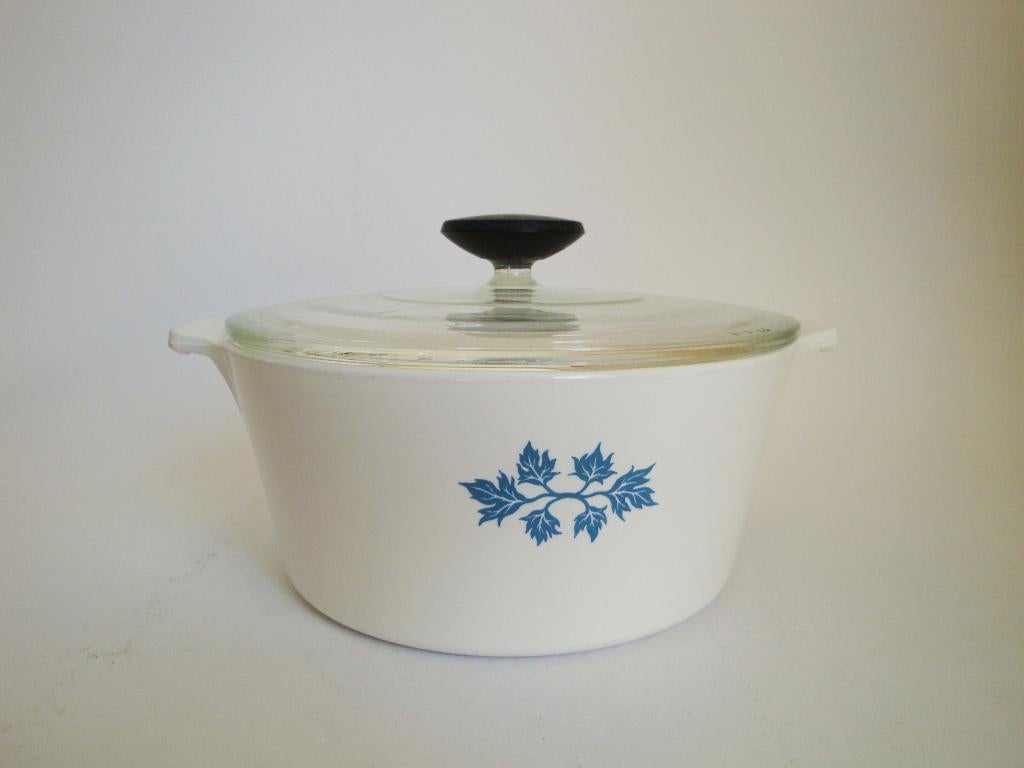 vintage pyroflam blue band rond glaskeramiek oven pan bak., Huis en Inrichting, Keuken | Potten en Pannen, Zo goed als nieuw, Overige typen