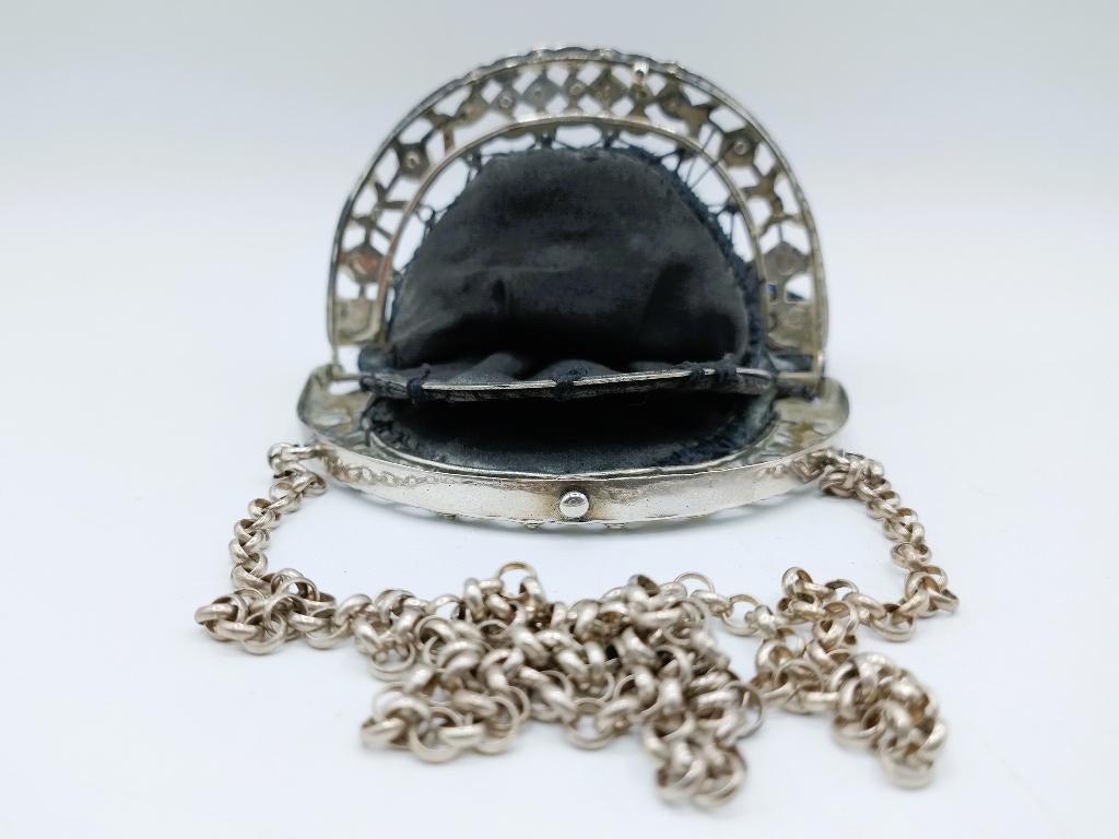 Zilveren beursbeugel met jasseronketting, 1855, Antiek en Kunst, Ophalen of Verzenden, Zilver