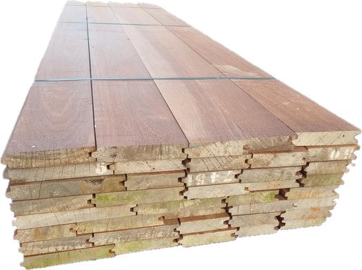 Pakketactie Azobé hardhouten damwand 5 cm dik € 60,- m2 inc, Ophalen, Planken, Nieuw, Hardhout