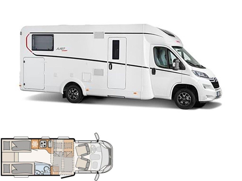 Dethleffs Just Camp T6812 EB 2024 camper, Caravans en Kamperen, Campers, Ringverwarming, Koelkast, Airbags, L-zit