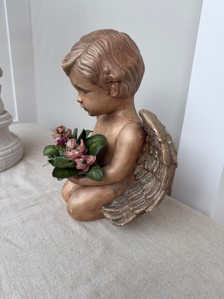 Brocant Frans beeld van engel, Ophalen of Verzenden