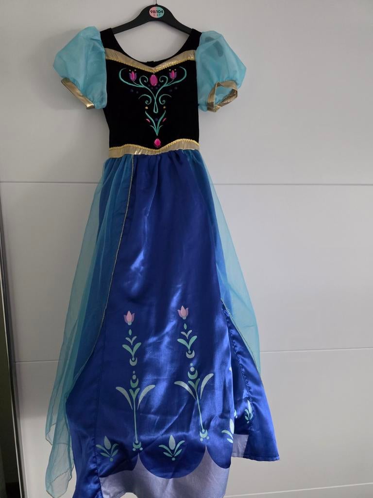 Jurk prinses Anna frozen 8 jaar als nieuw Disney, Ophalen of Verzenden, Zo goed als nieuw, 122 t/m 128, Meisje