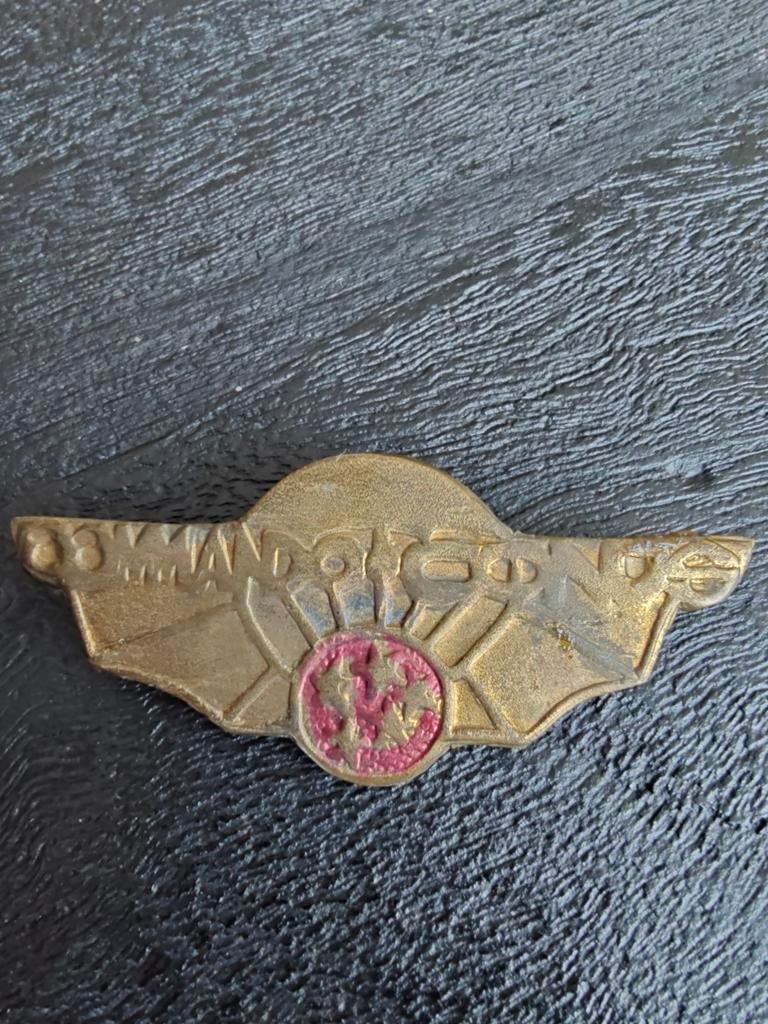 INDOCHINA WAR METAL BADGE, FRENCH COMMANDO CONUS, Verzamelen, Ophalen of Verzenden, Landmacht, Nederland, Embleem of Badge