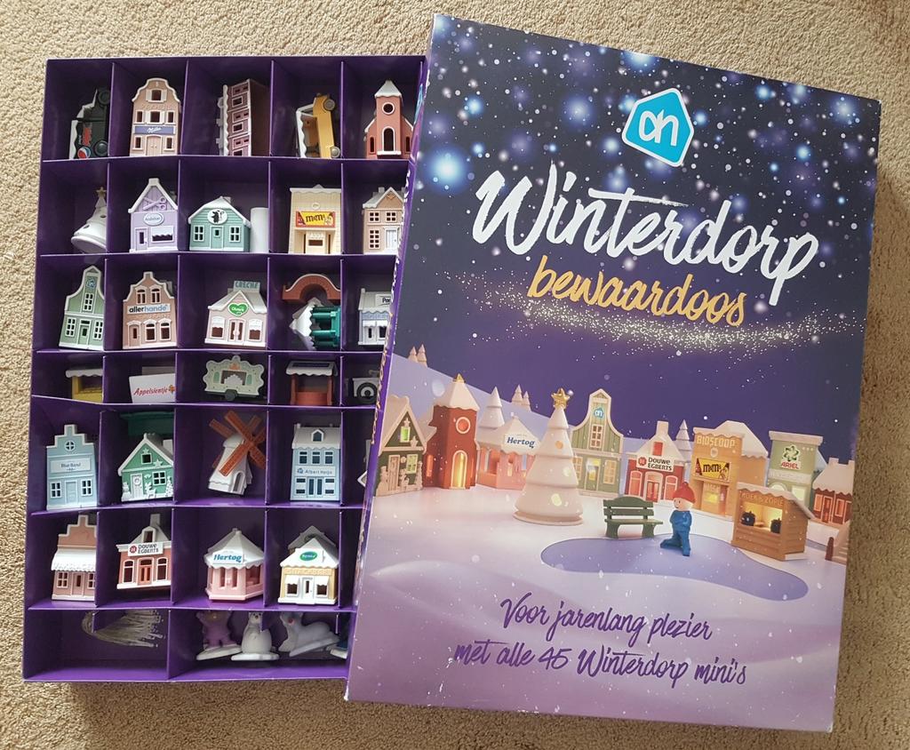 AH Kerst Winterdorp Mini's + Bewaardoos | AH Kerstdorp 45x, Albert Heijn, Ophalen