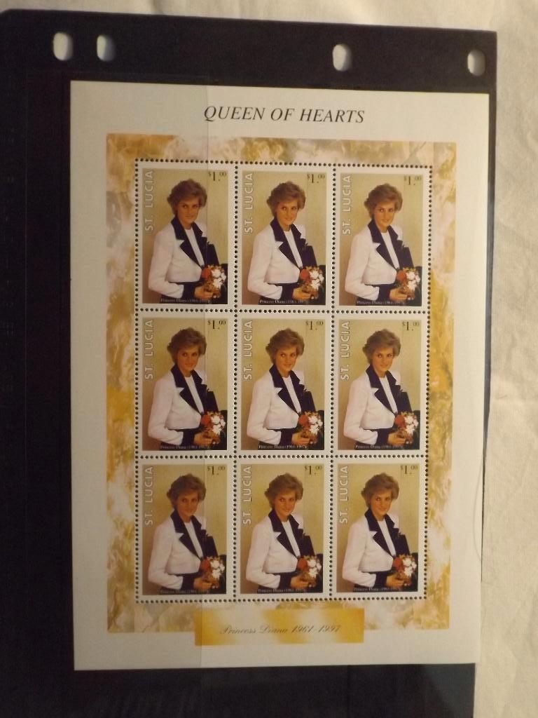 St. Lucia blokje Queen of Hearts, Postzegels en Munten, Ophalen of Verzenden, Postfris
