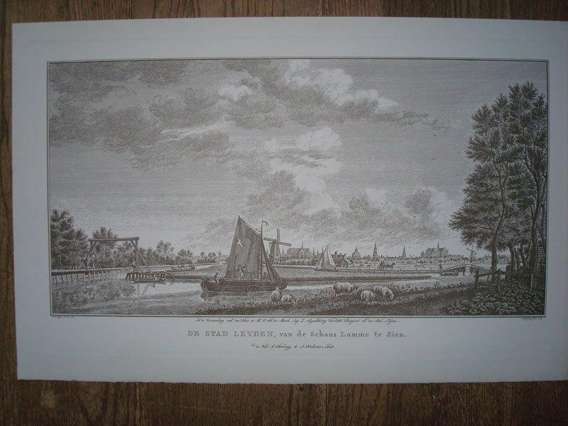 Prent Leiden, Schans Lamme, Lammenschans, reproductie., Ophalen