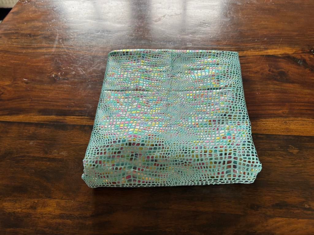 Lycra met glitter lichtblauw, Hobby en Vrije tijd, Stoffen en Lappen, Overige materialen, Blauw, 120 cm of meer, Ophalen of Verzenden