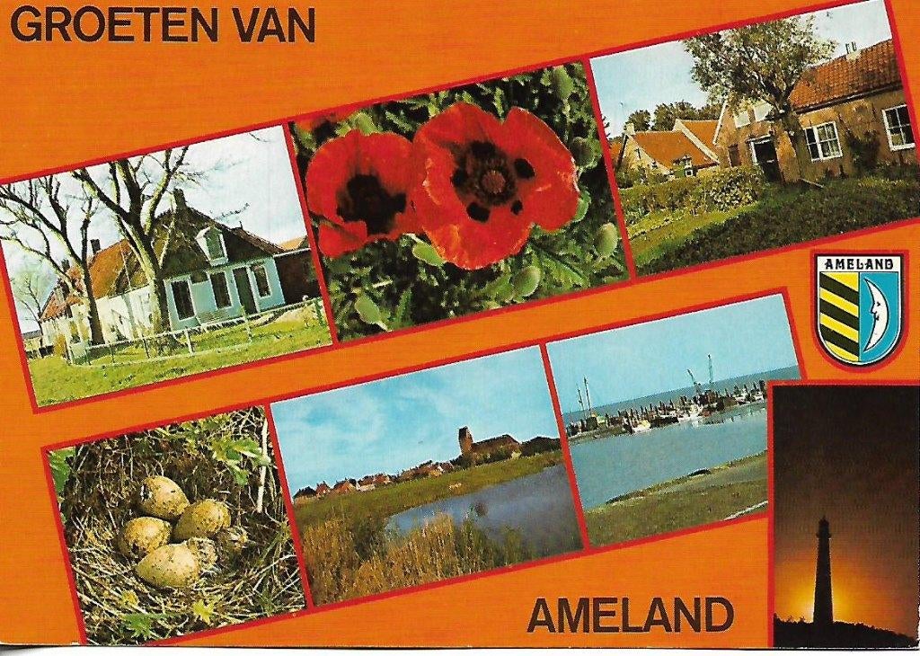 Ameland- -7-luik., Verzenden, 1960 tot 1980, Gelopen, Waddeneilanden