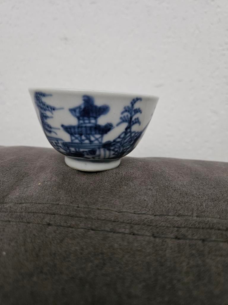 Antiek Chinees porseleinen kommetje met blauw-wit decor, Ophalen of Verzenden