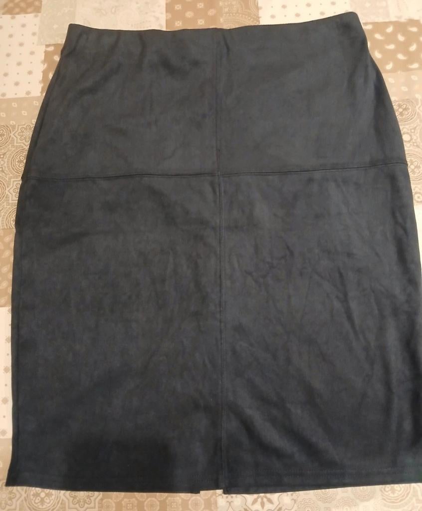 Suède rok donker blauw - Pescara - MAAT XL / 42, Blauw, Maat 42/44 (L), Pescara, Nieuw