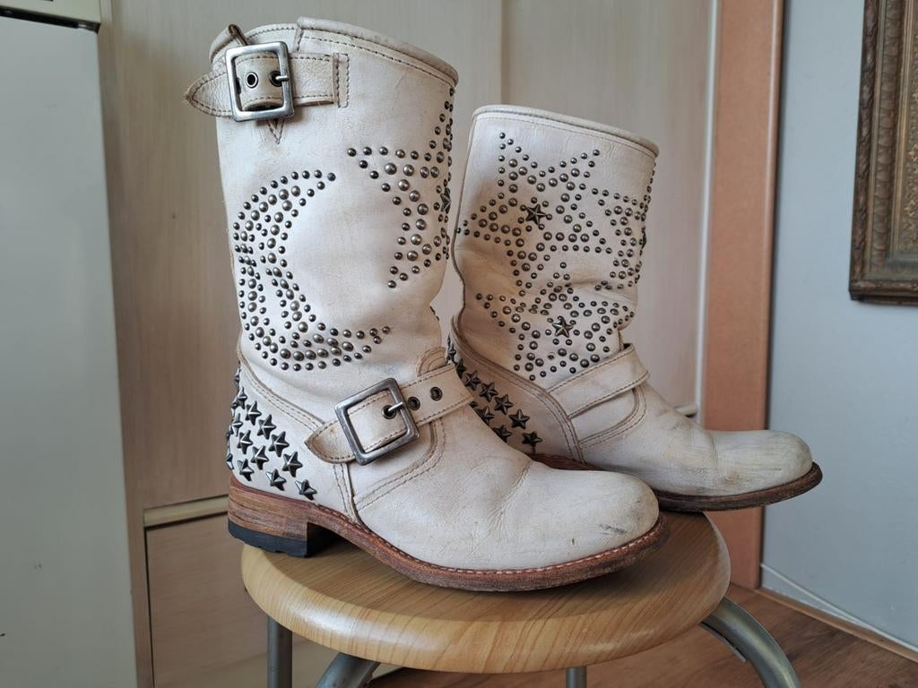Sendra laarsjes maat 37 met studs, Ophalen, Sendra, Beige, Lage of Enkellaarzen