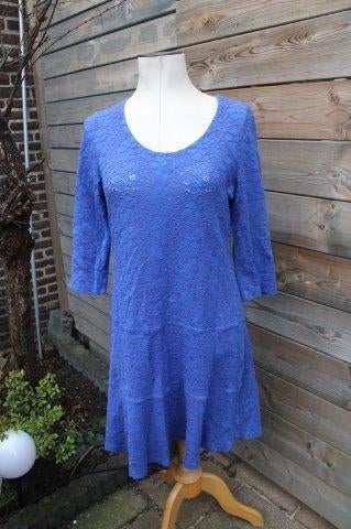 Jurk blauw Caroline Biss mt 44 transparant Vaste prijs AANBI, Maat 42/44 (L), Zo goed als nieuw, Knielengte, Caroline Biss