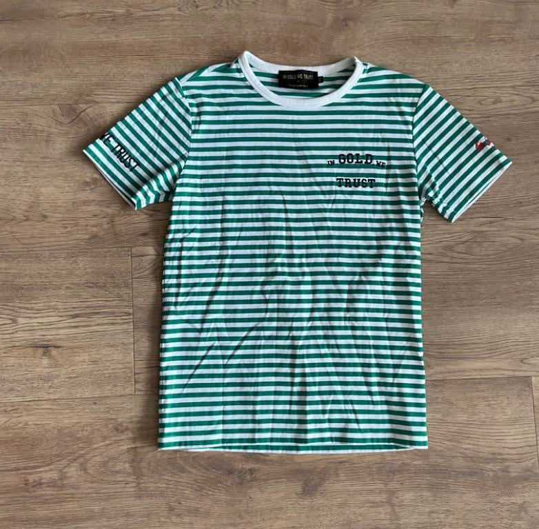 In Gold We Trust | Heren shirt | Gestreept | Franzel, Ophalen of Verzenden, Zo goed als nieuw, In Gold We Trust, Groen