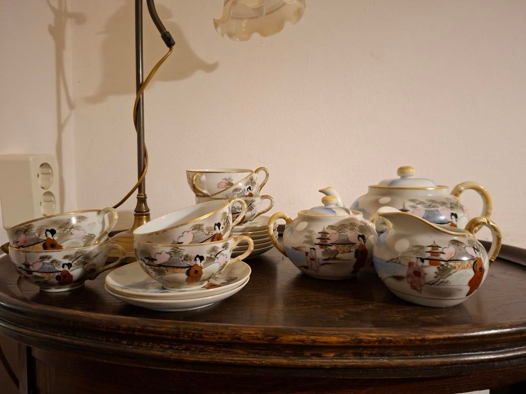 Antiek Japans Eierschaal Porselein Theeservies, Ophalen