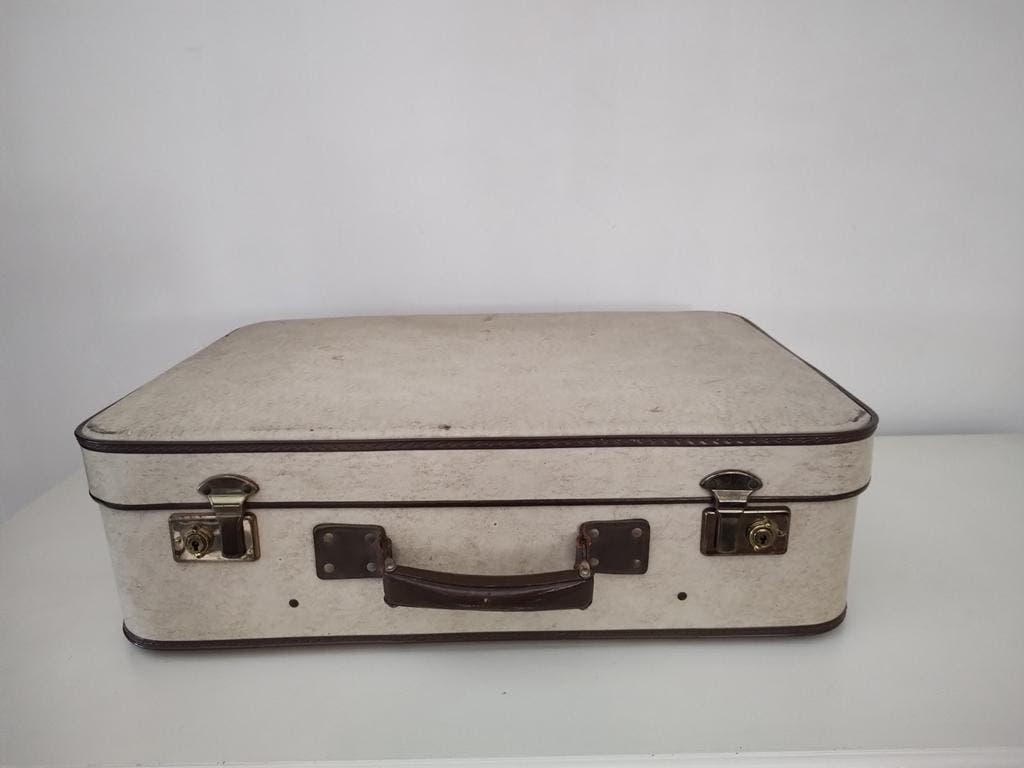 K658 VINTAGE jaren 50 koffer VULCAN FIBRE zeer fraai, Overige materialen, Gebruikt, 50 tot 60 cm, Onbekend