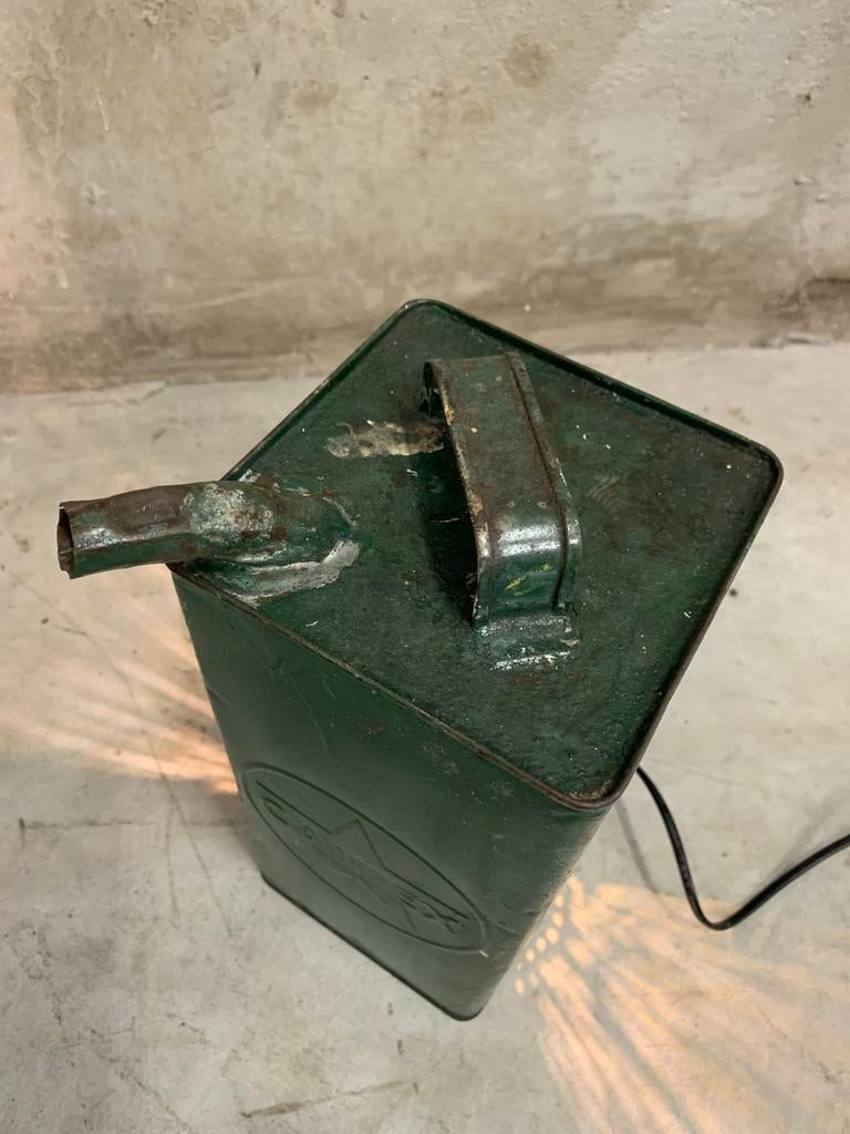 Gave tafellamp van oud petroleumblik Caltex, Ophalen of Verzenden, Zo goed als nieuw, Nvt, Minder dan 50 cm