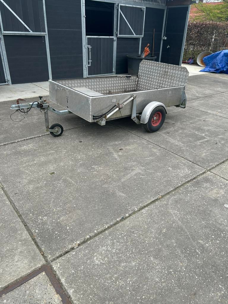 Aluminium aanhanger, Ophalen, Gebruikt