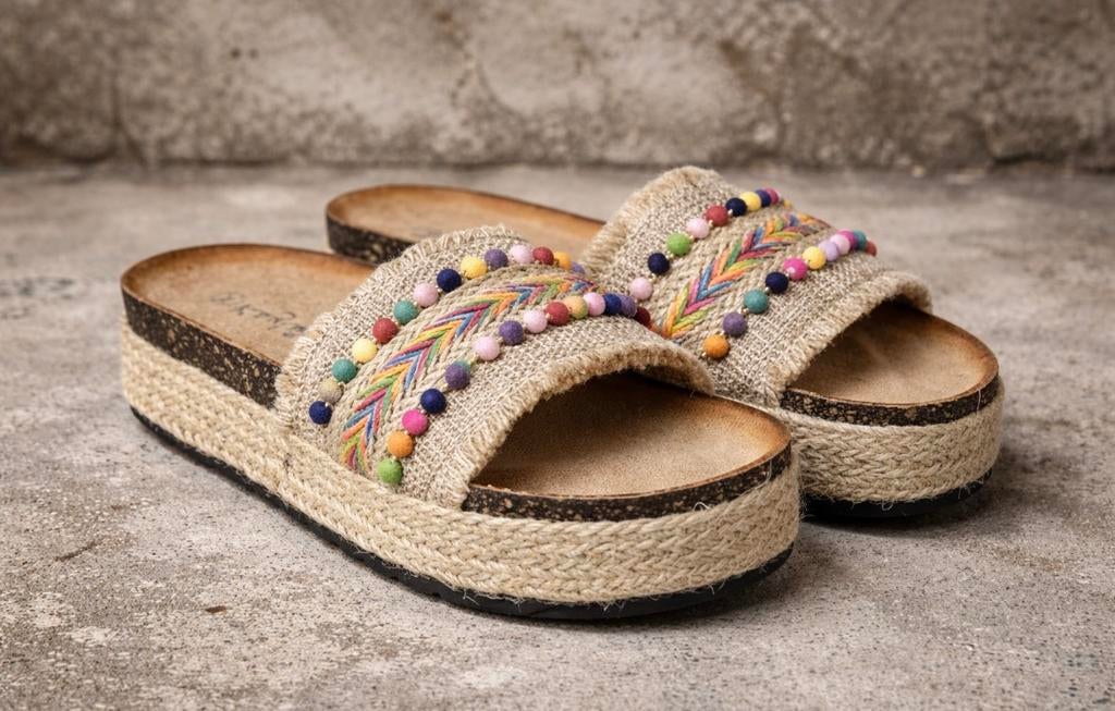 BOHO Ibiza natural Slippers maat 36, Slippers, Overige kleuren, Nieuw, Ophalen of Verzenden