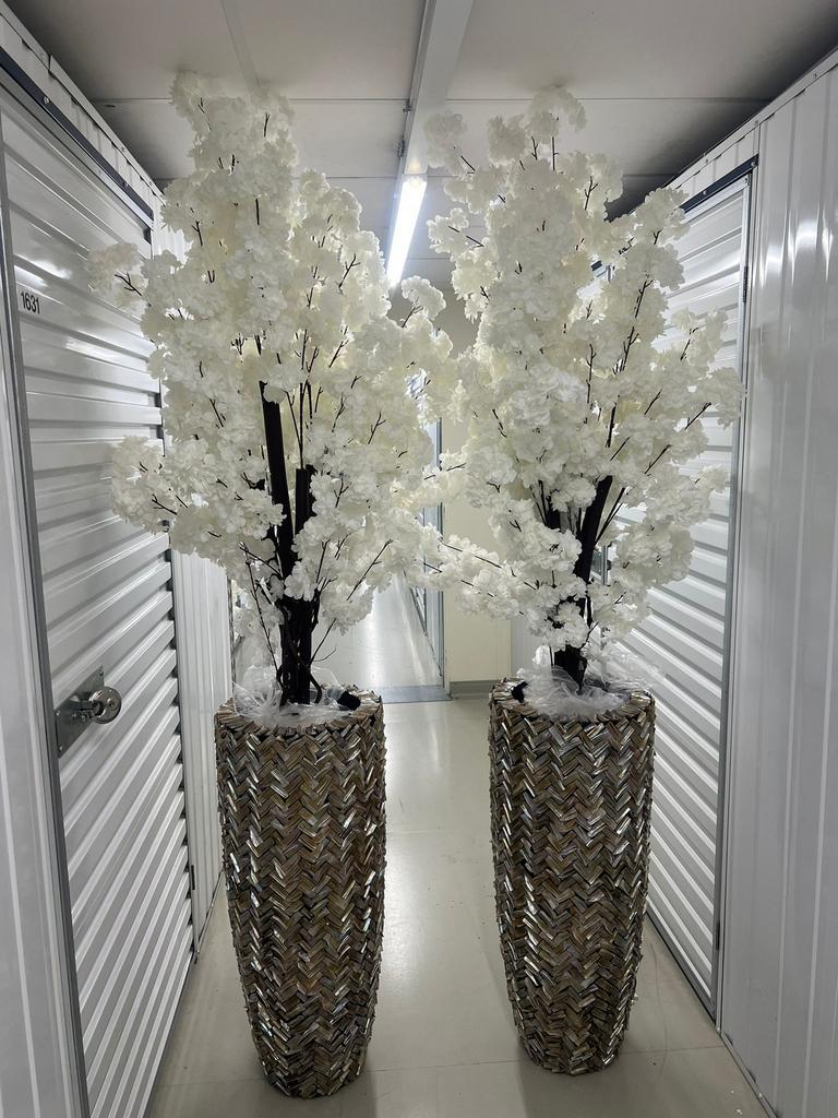 Schelpenvazen met bloesem boom, Huis en Inrichting, Woonaccessoires | Vazen, Ophalen of Verzenden, Zo goed als nieuw