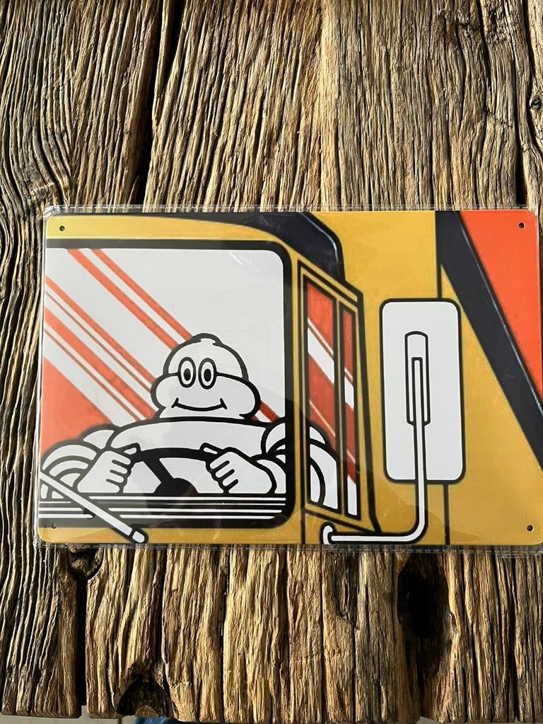 Michelin metalen reclame platen , Bibendum ,  nieuwe serie, Ophalen of Verzenden, Reclamebord