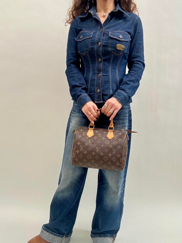 Louis Vuitton Speedy 25 Monogram Vintage 2001, Ophalen of Verzenden, Zo goed als nieuw, Bruin, Handtas