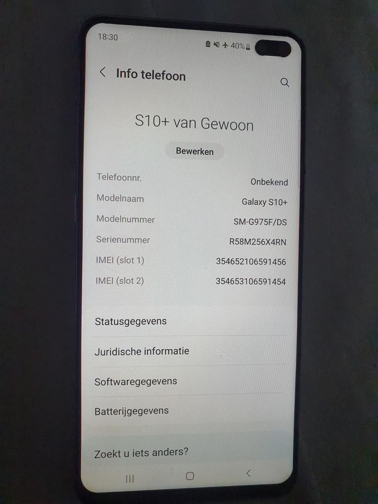 Samsung Galaxy S10 Plus 128GB, Gebruikt, Zwart, Touchscreen, Ophalen of Verzenden