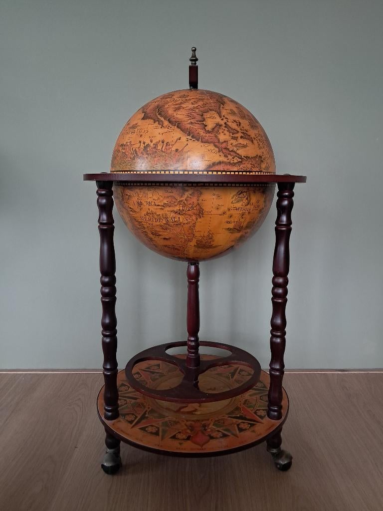 Wereldbol Globe bar, wijnbar, drankkar, Ophalen, Zo goed als nieuw