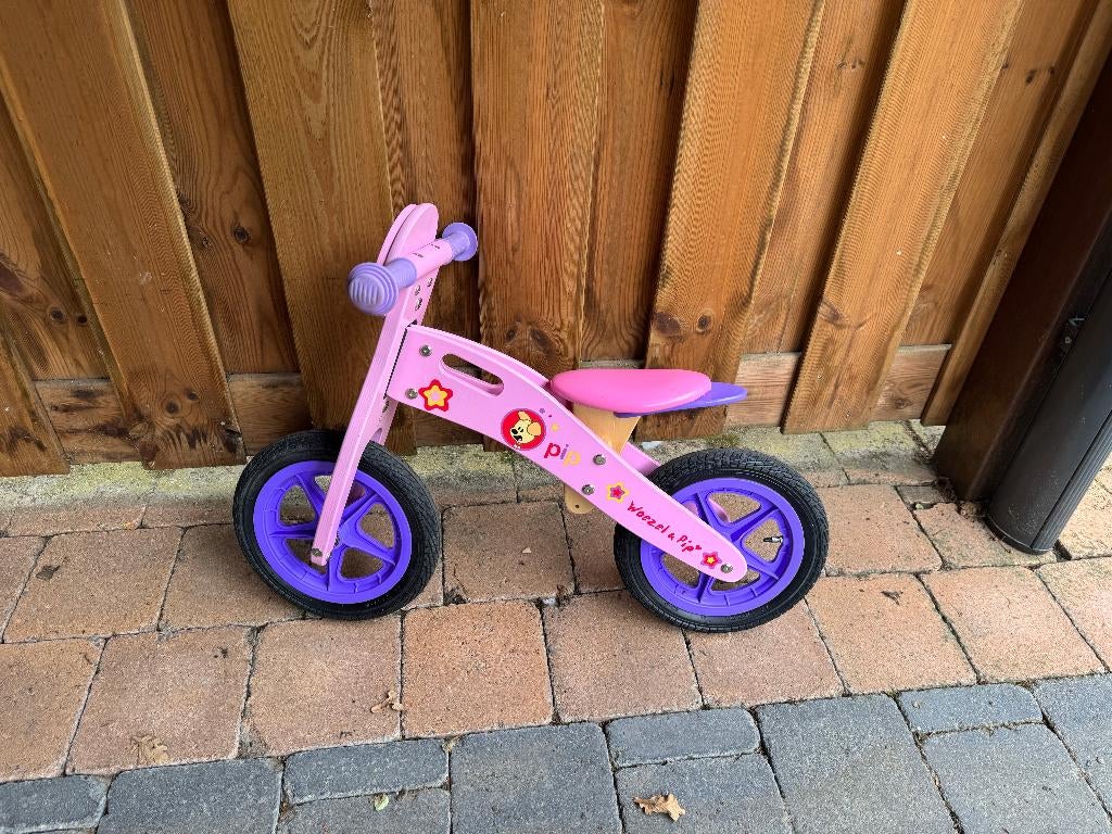 Loopfiets woezel en pip hout, Ophalen, Gebruikt