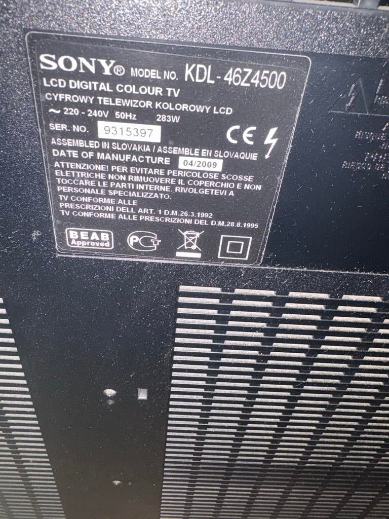 Sony KDL-46Z4500 LCD TV - 46 inch Full HD, Gebruikt, LCD, Ophalen of Verzenden, 100 Hz