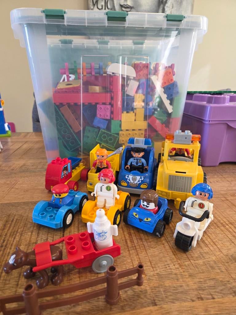 Grote partij Duplo: 5kg blokken, 2 grondplaten, poppetjes, Kinderen en Baby's, Speelgoed | Duplo en Lego, Gebruikt, Duplo, Ophalen of Verzenden