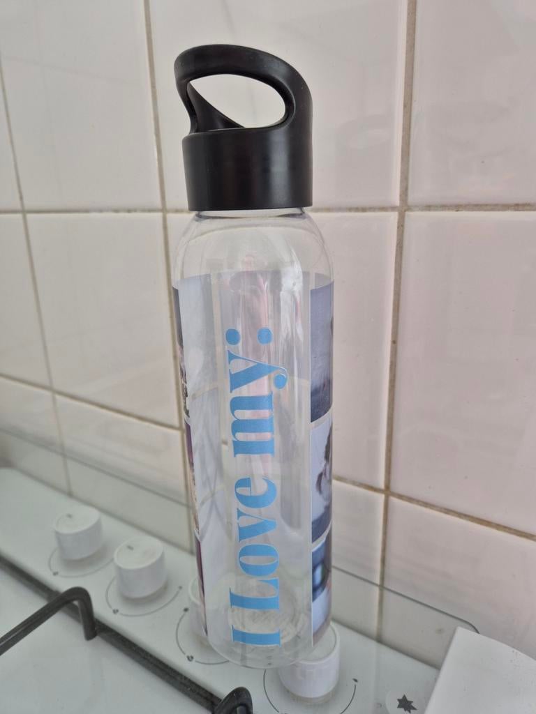 Gepersonaliseerde waterfles met hamsterfoto's, Ophalen of Verzenden, Zo goed als nieuw