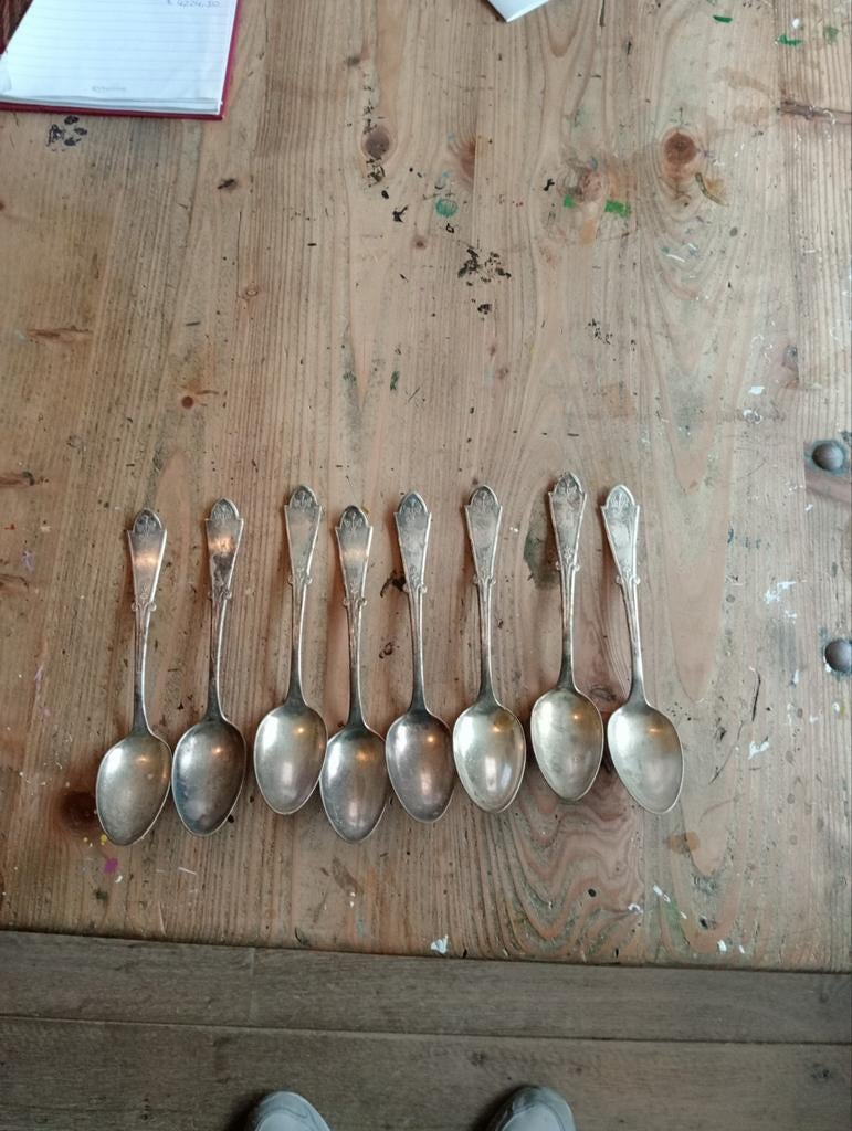 8 verzilverde lepels Reed & Barton, Ophalen of Verzenden