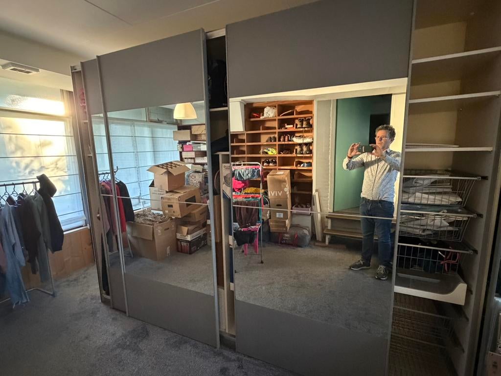 Grote kledingkast met spiegels, Gebruikt, Ophalen of Verzenden, 200 cm of meer, Modern