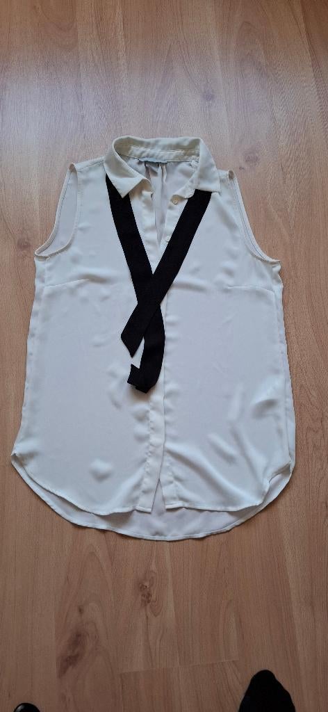 maat 36 z.g.a.n. blousje van H & M met afneembaar lint, H&M, Verzenden, Wit, Zo goed als nieuw
