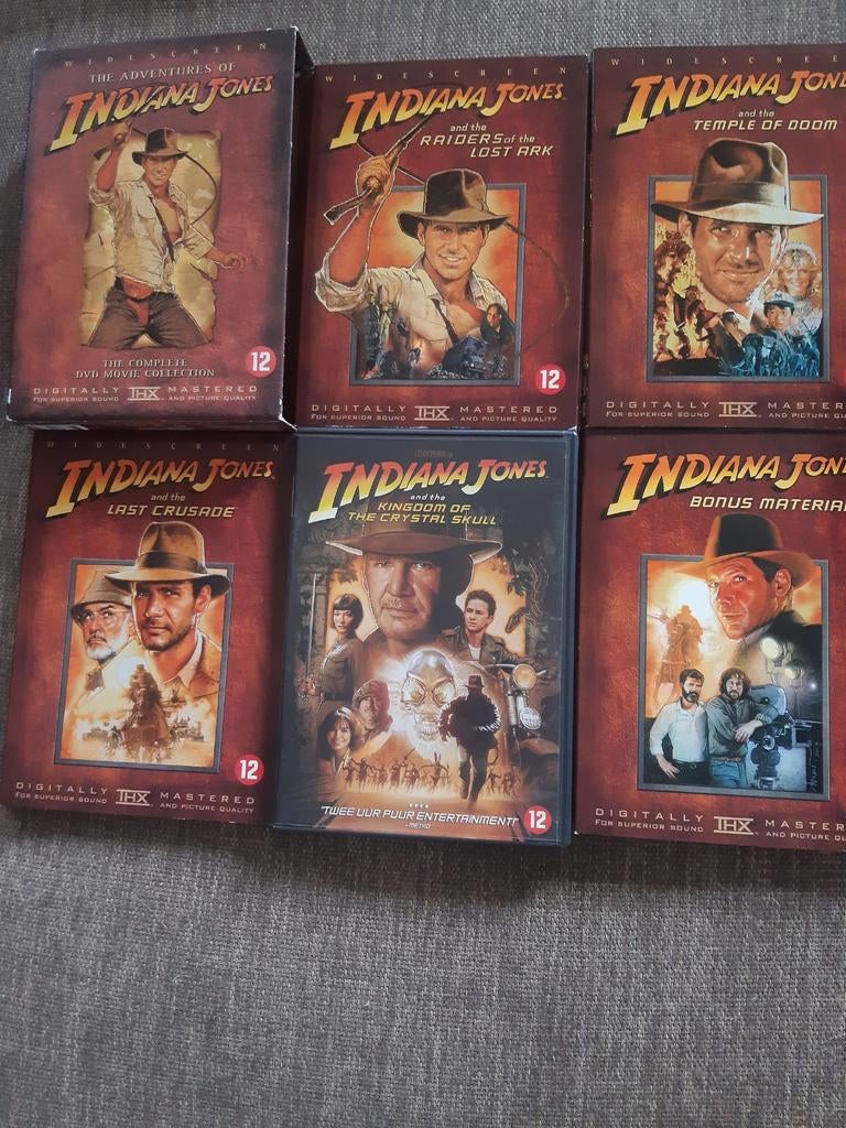Indiana Jones dvdbox plus kingdom of the crystal skull., Vanaf 12 jaar, Ophalen of Verzenden, Zo goed als nieuw