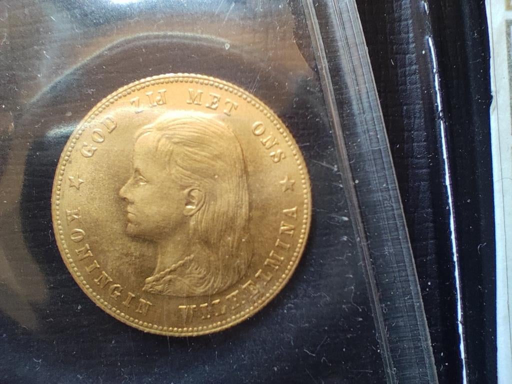 Gouden tientje Wilhelmina 1897, Postzegels en Munten, Munten | Nederland, Ophalen