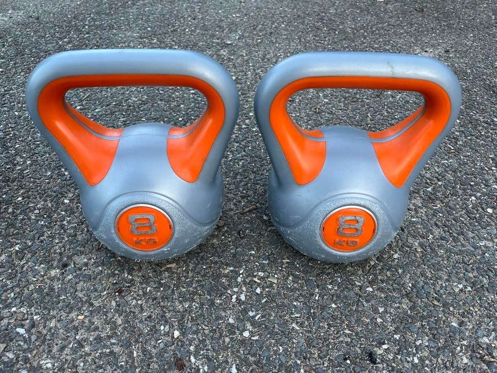 2 x 8 kg kettlebells kettlebell gewichten, 2 x 8 kg, Gewichten, Ophalen of Verzenden, Kettlebell