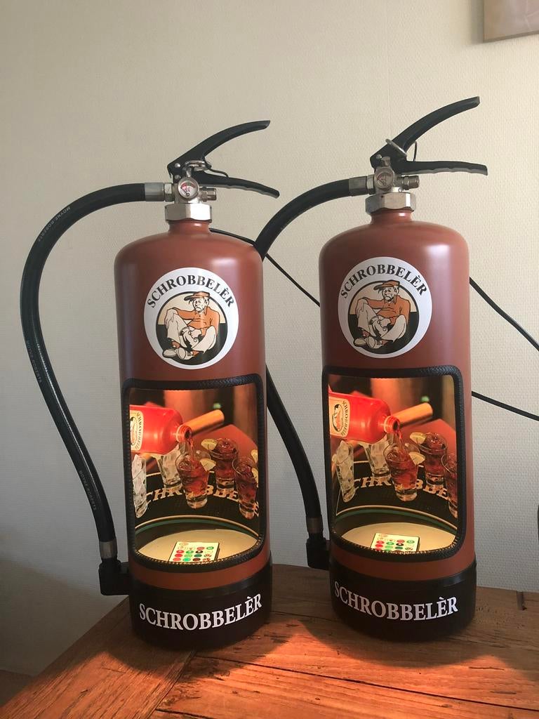 Schrobbeler brandblusser lamp, Verzamelen, Ophalen of Verzenden, Zo goed als nieuw, Lichtbak of (neon) lamp