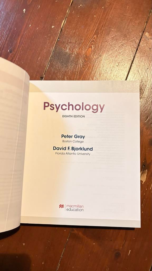 Boek Psychology Peter Gray eight edition, Boeken, Ophalen of Verzenden, Zo goed als nieuw, Overige onderwerpen