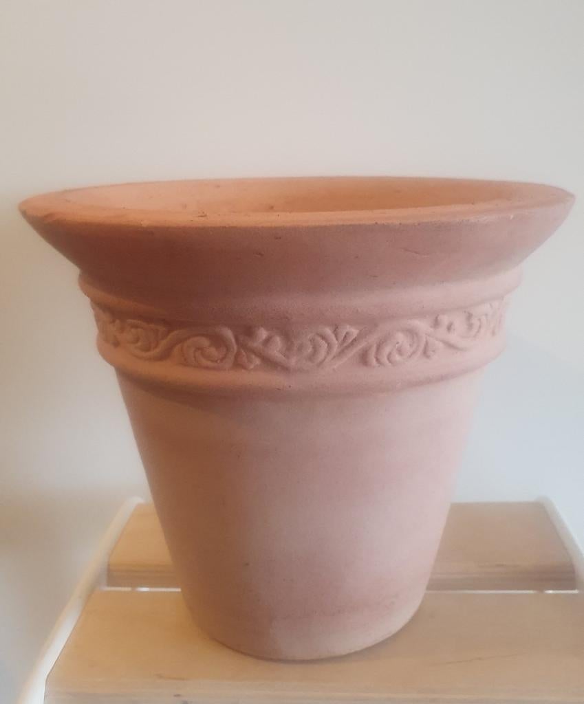 Terracotta bloempot, Tuin en Terras, Bloempotten, Ophalen of Verzenden, Rond, Minder dan 40 cm
