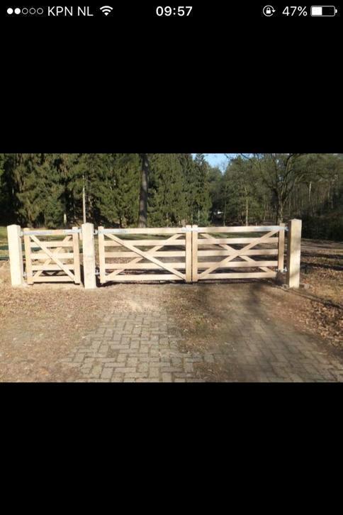 Poort tuinhek Boerenlandhek natuurlijk hout oprit erf, Tuin en Terras, Gerard Krale, Nieuw, Ophalen of Verzenden, Info@gkrale.nl