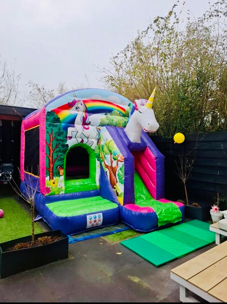 Springkussen te huur - huren Aapje-Unicorn-clown-Boerderij, Ophalen, Zo goed als nieuw, Overige