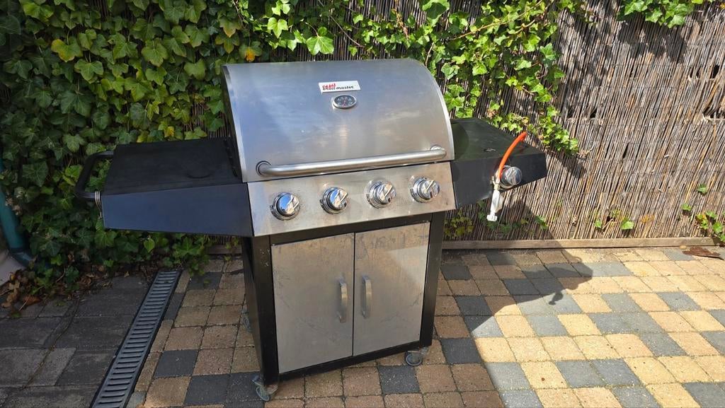 Amerikaanse Gas BBQ met 4 Pitten en Zijbrander, Ophalen