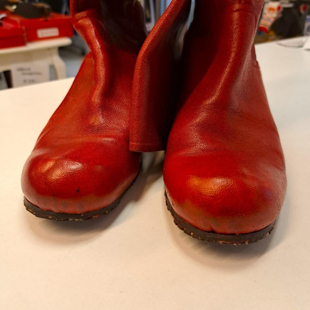 Vialis donker rode echt leren laarzen wedges mt 39 nr 43750, Hoge laarzen, Vialis, ., Vialis