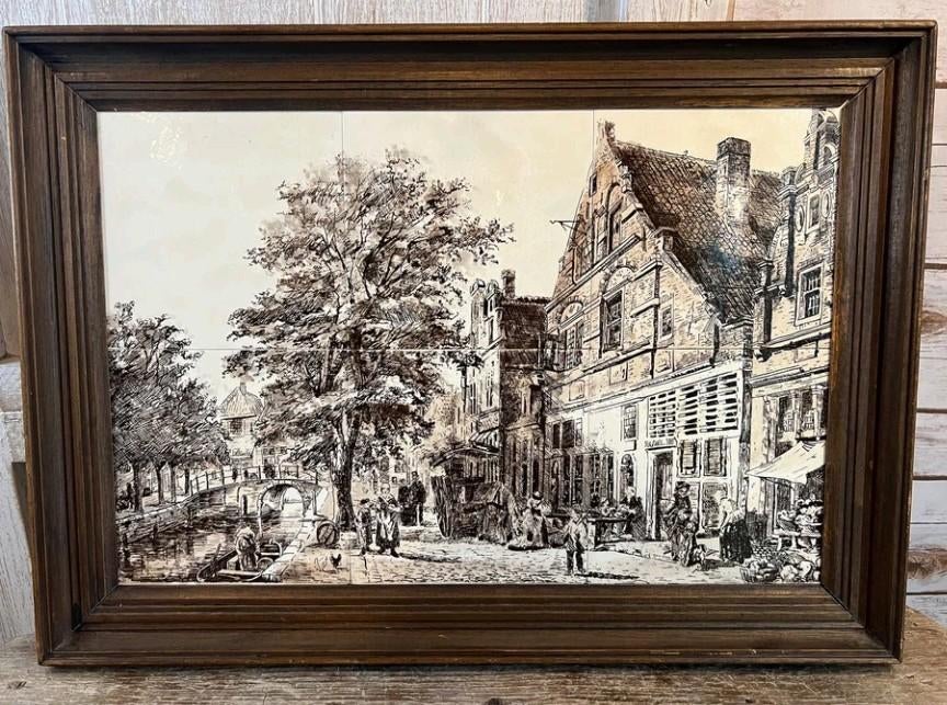 Mooi tegeltableau Zuidhavendijk Enkhuizen, Antiek en Kunst, Ophalen of Verzenden